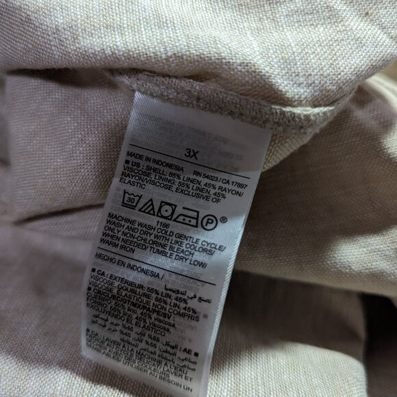 New Old Navy Sleeveless Linen Blend Long Dress smocked back size 3X NWT Beige - Picture 5 of 5